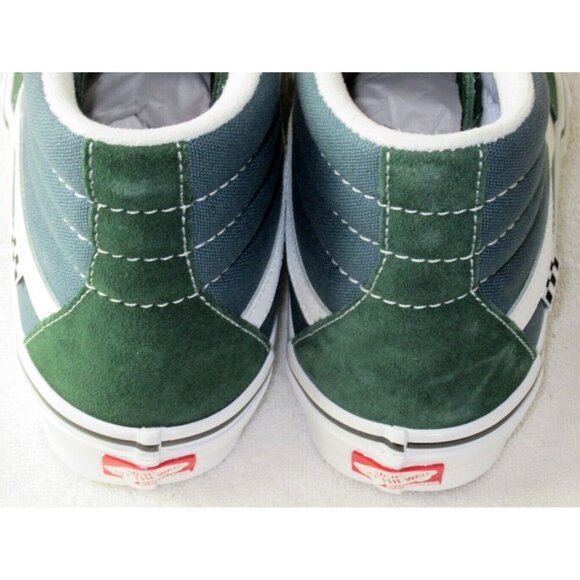 Vans Men's Skate Sk8-Hi Mountain View Blue Green Canvas Suede shoes Sizes NIB - Picture 5 of 5